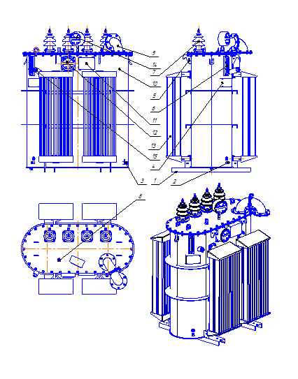 Нейтралеобразующий трансформатор общий вид